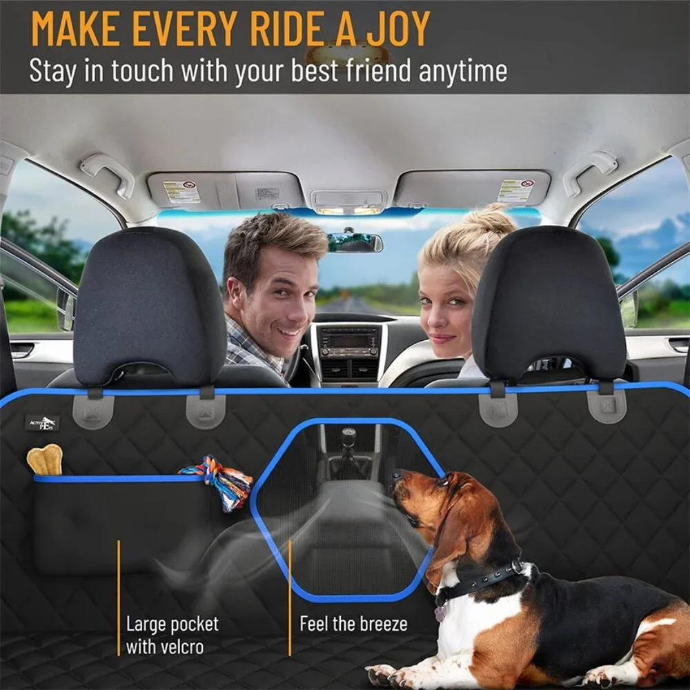 Active Pets Back Seat Cover for Dogs Standard Dog Hammock for Car w/ Mesh Window